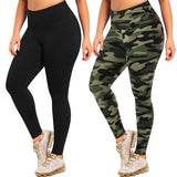 Bluemaple 2 Pack Plus Size Womens Leggings High Waisted Yoga Pants