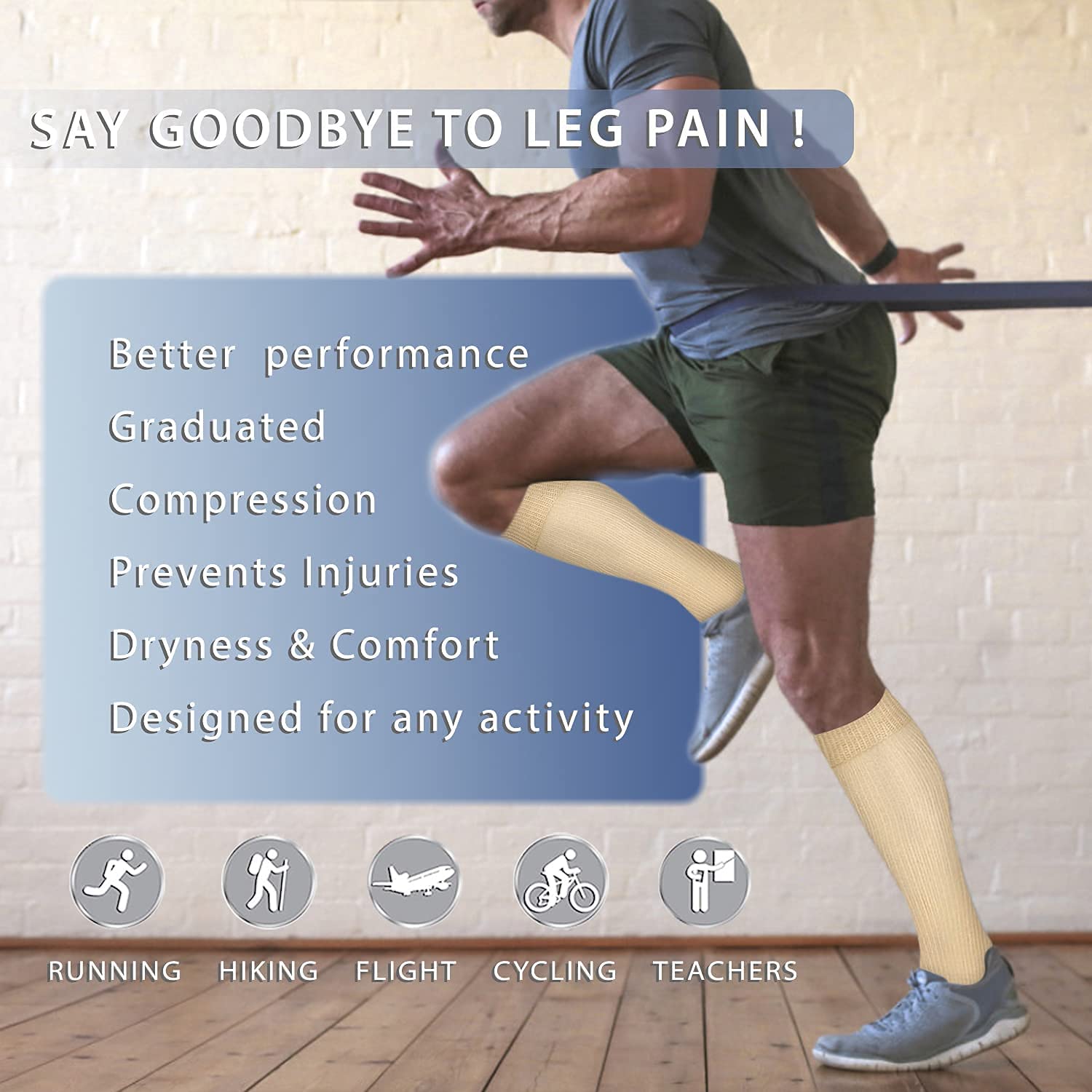 Compression Socks (15-20 mmHG) for Man and Woman- 8 Pairs