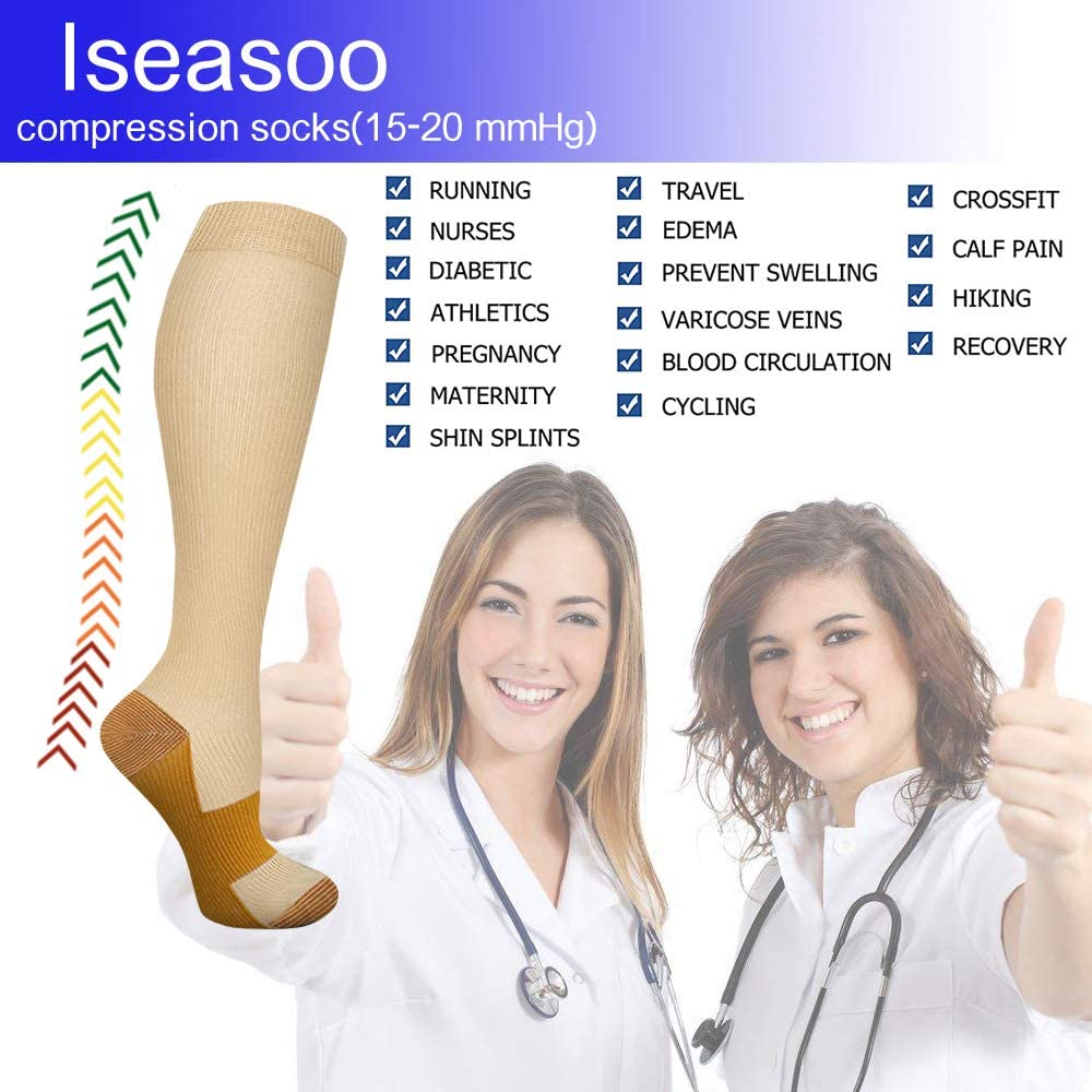 Compression Socks (15-20 mmHG) for Man and Woman- 8 Pairs