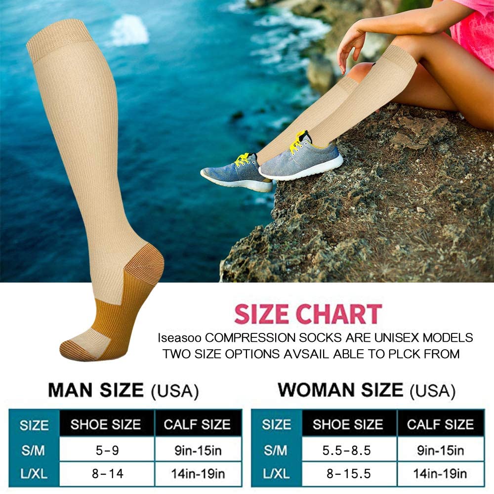 Compression Socks (15-20 mmHG) for Man and Woman- 8 Pairs