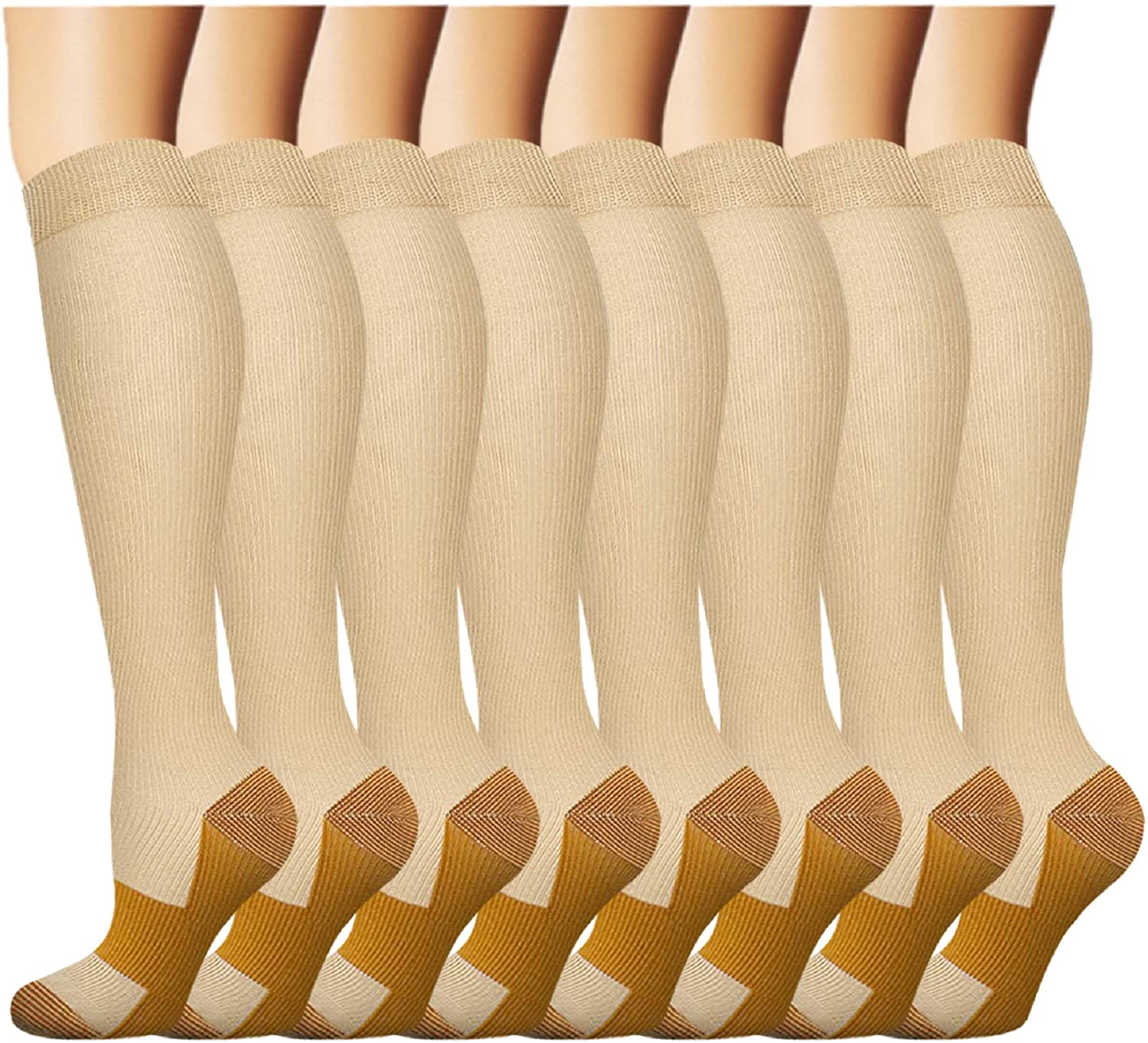 Compression Socks (15-20 mmHG) for Man and Woman- 8 Pairs