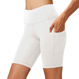 Bluemaple Womens Yoga Shorts Side Pocket High Waisted Running Leggings