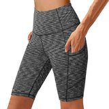 Bluemaple Womens Yoga Shorts Side Pocket High Waisted Running Leggings