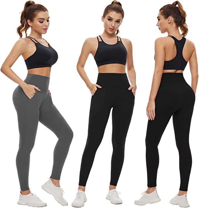 Bluemaple 3 Pack High Waisted Leggings for Women - Buttery Soft Workout Running Yoga Pants