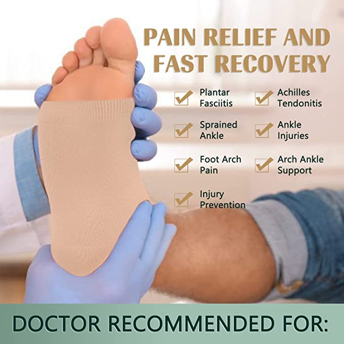 2 Pairs Beige Ankle Brace Compression Sleeve (8-15 mmHg) Open Toe Сompression Socks