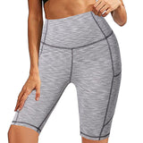 Bluemaple Womens Yoga Shorts Side Pocket High Waisted Running Leggings