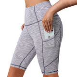 Bluemaple Womens Yoga Shorts Side Pocket High Waisted Running Leggings