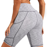 Bluemaple Womens Yoga Shorts Side Pocket High Waisted Running Leggings