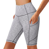 Bluemaple Womens Yoga Shorts Side Pocket High Waisted Running Leggings