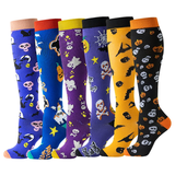 Halloween Design Compression Socks (15-20 mmHG) for Man and Woman- 8 Pairs