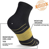 5-Pairs Black Athletic Ankle Low Cut Compression Socks
