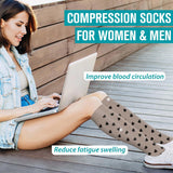 6 Pairs Colorful Compression Socks (15-20 mmHG) for Man and Woman
