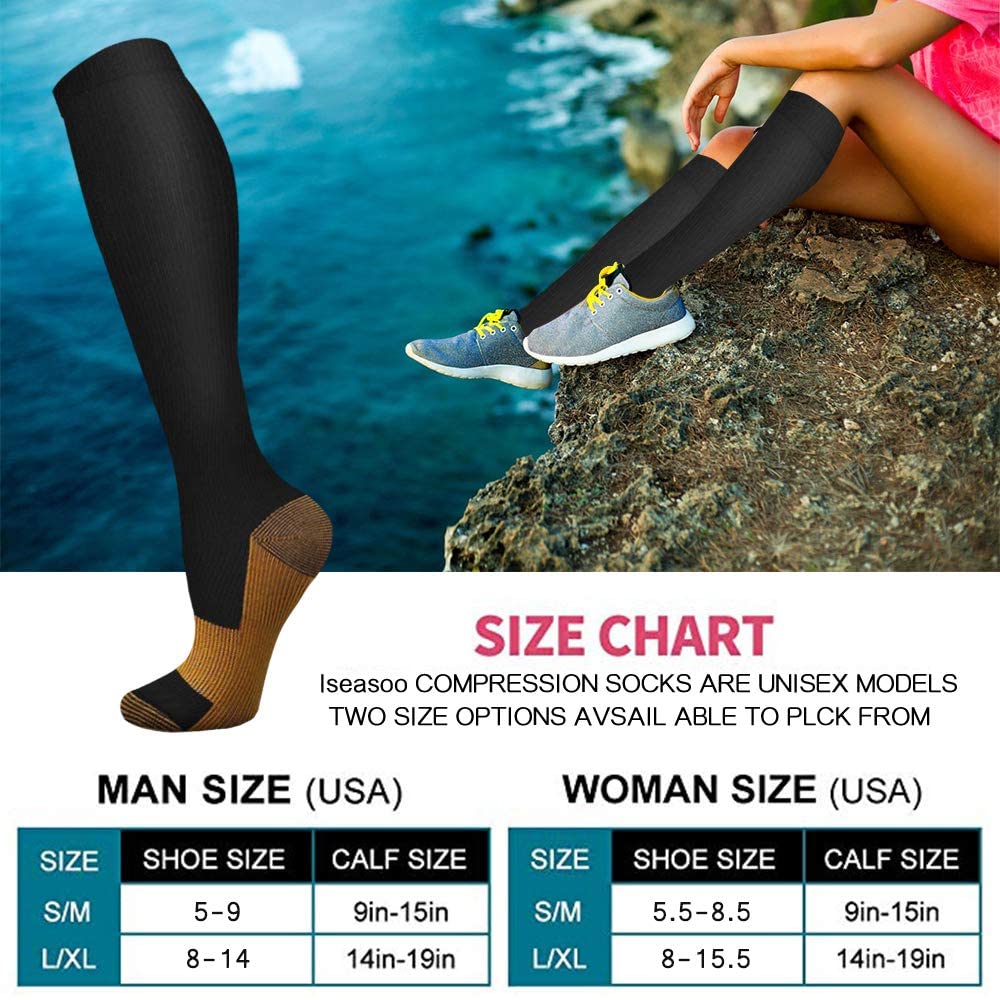 Compression Socks (15-20 mmHG) for Man and Woman- 8 Pairs