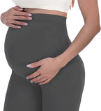 Grey Maternity Leggings Slim High Waisted Women Pregnancy Pants
