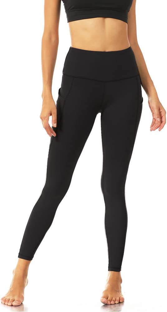 Bluemaple Black Plus Size Womens Leggings High Waisted Yoga Workout Pants -  Black / XL