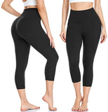 Bluemaple 3 Pack High Waisted Capri Leggings for Women - Buttery Soft Workout Running Yoga Pants