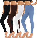 Bluemaple 4 Pack Womens Leggings - High Waisted Black Soft Tummy Control Workout Running Yoga Pants