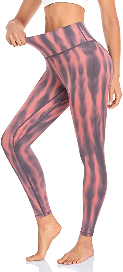 Bluemaple  1 Pack Pink Compression Workout Leggings for Women-High Waisted Yoga Pants