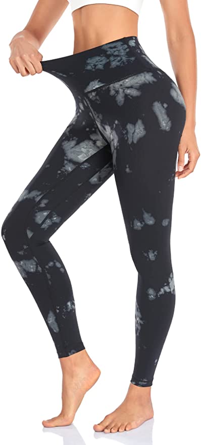Bluemaple  1 Pack Black Compression Workout Leggings for Women-High Waisted Yoga Pants