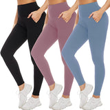 Bluemaple 3 Pack High Waisted Leggings for Women - Buttery Soft Workout Running Yoga Pants
