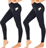 Bluemaple 2 Pack Leggings with Pockets for Women-High Waisted Yoga Pants