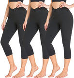 Bluemaple 3 Pack High Waisted Capri Leggings for Women - Buttery Soft Workout Running Yoga Pants