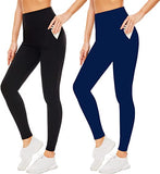 Bluemaple 2 Pack High Waisted Leggings With Pockets for Women - Buttery Soft Workout Running Yoga Pants