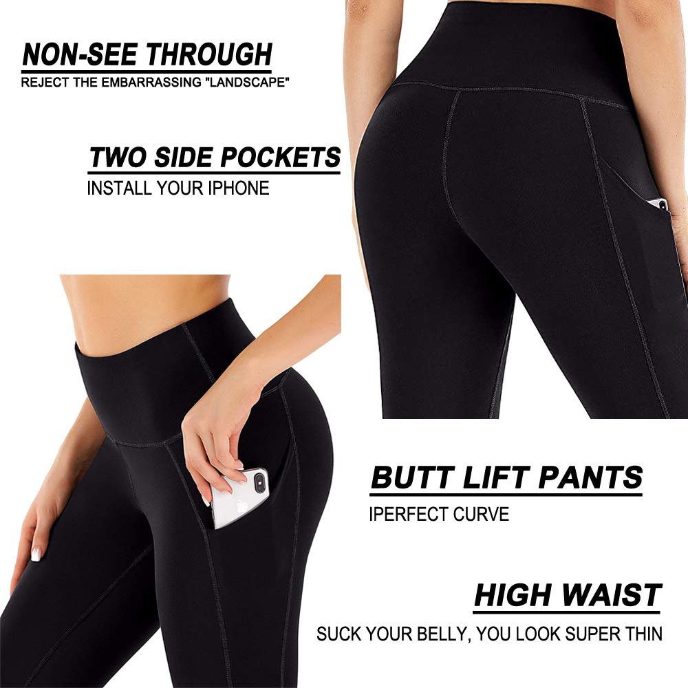 Leggings with Pockets for Women - Buttery Soft Non See Through