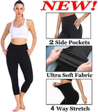 Bluemaple 3 Pack Capri Leggings with Pockets for Women