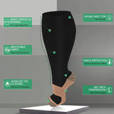 3 Pairs Copper Wide Calf Compression Socks for Man and Woman (20-30 mmHG）（2XL-4XL）