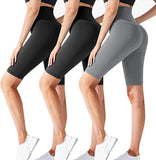 Bluemaple 3 Pack Biker Shorts for Women – 8" Buttery Soft High Waisted Yoga Cycling Workout Shorts