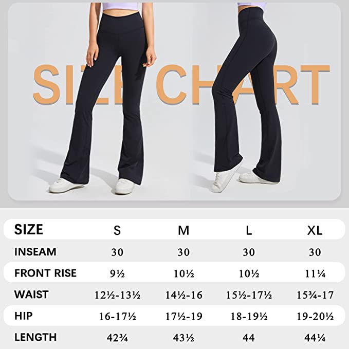 Falre Leggings for Women High Waisted Yoga Pants Crossover Workout Legging  Bootcut Flared Dress Pants 2 Pack