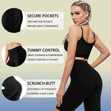Bluemaple 2 Pack Biker Shorts Women with Pockets-High Waisted Yoga Shorts Soft Workout Summer Spandex Tummy Control Shorts
