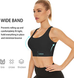 Bluemaple High Impact Support Sports Bras for Women Racerback Padded Yoga Bra for Workout Running Fitness
