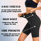 Bluemaple 3 Pack Pockets Shorts for Women – Buttery Soft High Waisted Yoga Cycling Workout Shorts