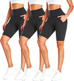 Bluemaple 3 Pack Pockets Shorts for Women –  Buttery Soft High Waisted Yoga Cycling Workout Shorts