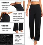 Bluemaple 1 Pack Wide Leg Palazzo Pants for Women High Waisted Lounge Light Weight Comfy Black Flare Leggings for Workout Casual