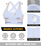 Bluemaple Sports Bras for Women - High Support Impact Strappy Criss-Cross Back Padded Bra for Running Yoga Workout