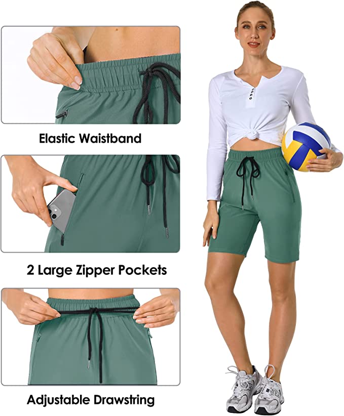 Women's Swim Shorts with Zipper Pockets