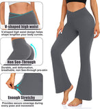 Bluemaple 1 Pack Women's Flare Leggings-Crossover High Waisted Yoga Pants