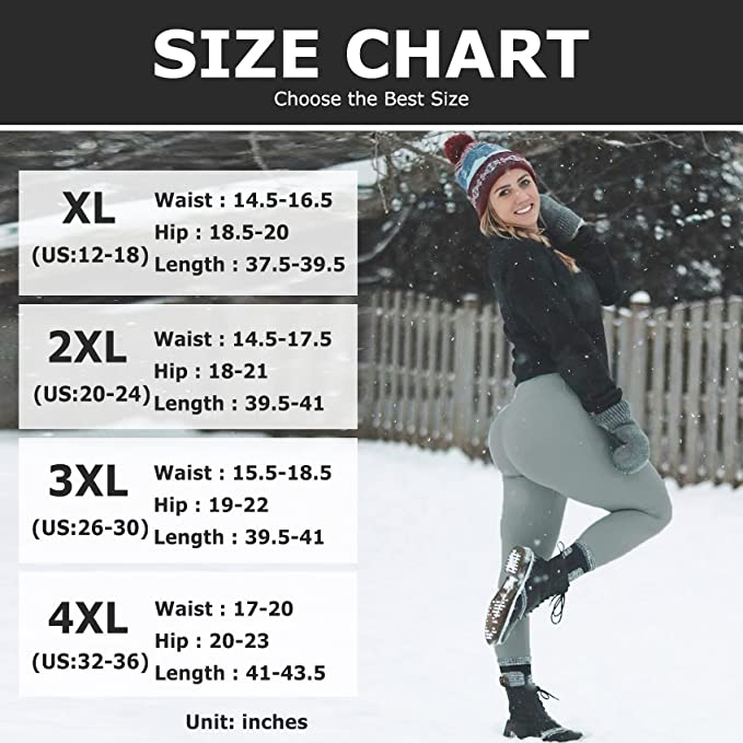 Women's Leggings Plus Size Fleece Lined Warm Winter Thermal One Size XL,XXL,XXXL