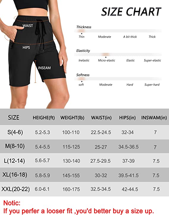 Looleafy Women's Hiking Cargo Shorts with Zipper Pockets 7 Quick Dry Lightweight Summer Shorts for Women Golf Athletic