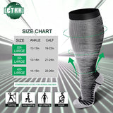 3 Pairs Cool Design Wide Calf Compression Socks for Man and Woman (20-30 mmHG）（2XL-4XL）