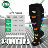 3 Pairs Cute Design Wide Calf Compression Socks for Man and Woman (20-30 mmHG）（2XL-4XL）