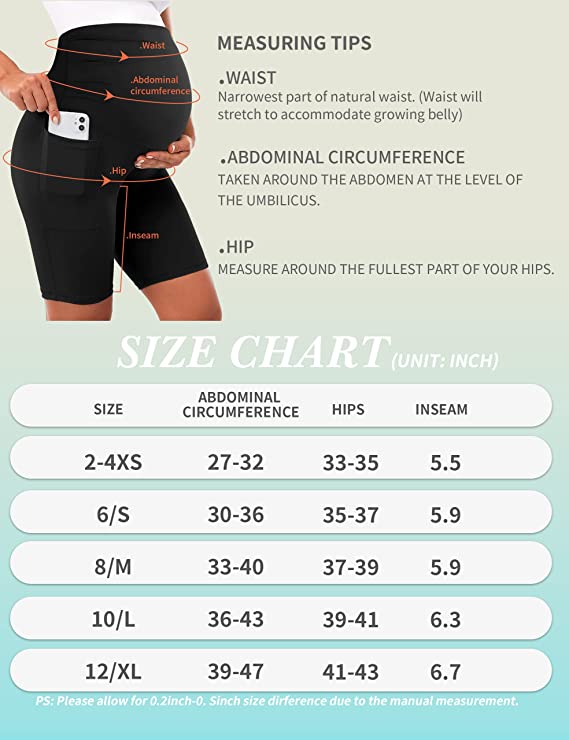 Bluemaple  Maternity Yoga Shorts Over The Belly Comfy Biker Workout Running Summer Active Pregnancy with Pockets