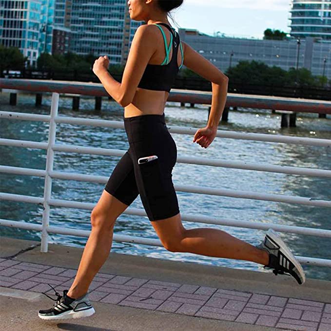  Aoliks Women's High Waist Yoga Short Side Pocket Workout Tummy  Control Bike Shorts Running Exercise Spandex Leggings (Black, S) :  Clothing, Shoes & Jewelry
