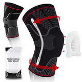 Professional Knee Brace，Knee Compression Sleeve for Man Women with Detachable Patella Gel Pads